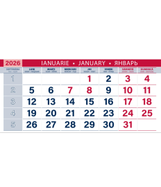 Calendar de perete CAII ROMANTICI, 2026, cu 3 sectii Calendar de perete CAII ROMANTICI, 2026, cu 3 sectii
